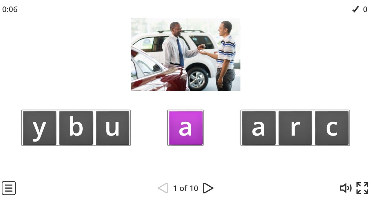 7.7 Dreams - Vocabulary Anagram Game